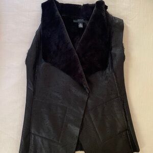 Alfani black Faux suede/fur vest